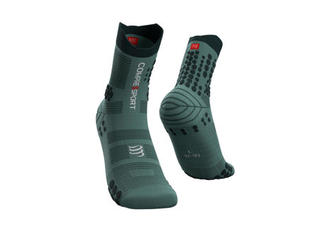 Compressport PRO RACING SOCKS V3.0 chaussette de TRAIL vert sapin