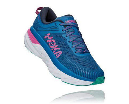 Hoka bondi 7 chaussure de running route bleu rose