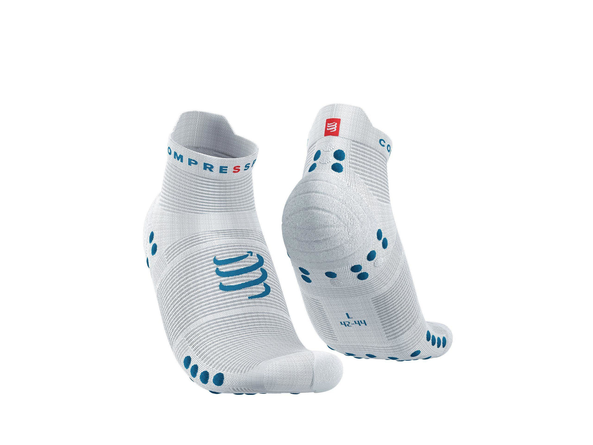Picture of PRO RACING SOCKS V4.0 RUN LOW  S1 (35-38) White/blue