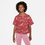 Picture of G NK NSW TEE BOXY SWOOSHFET  XS (6-8Y) Burgundy