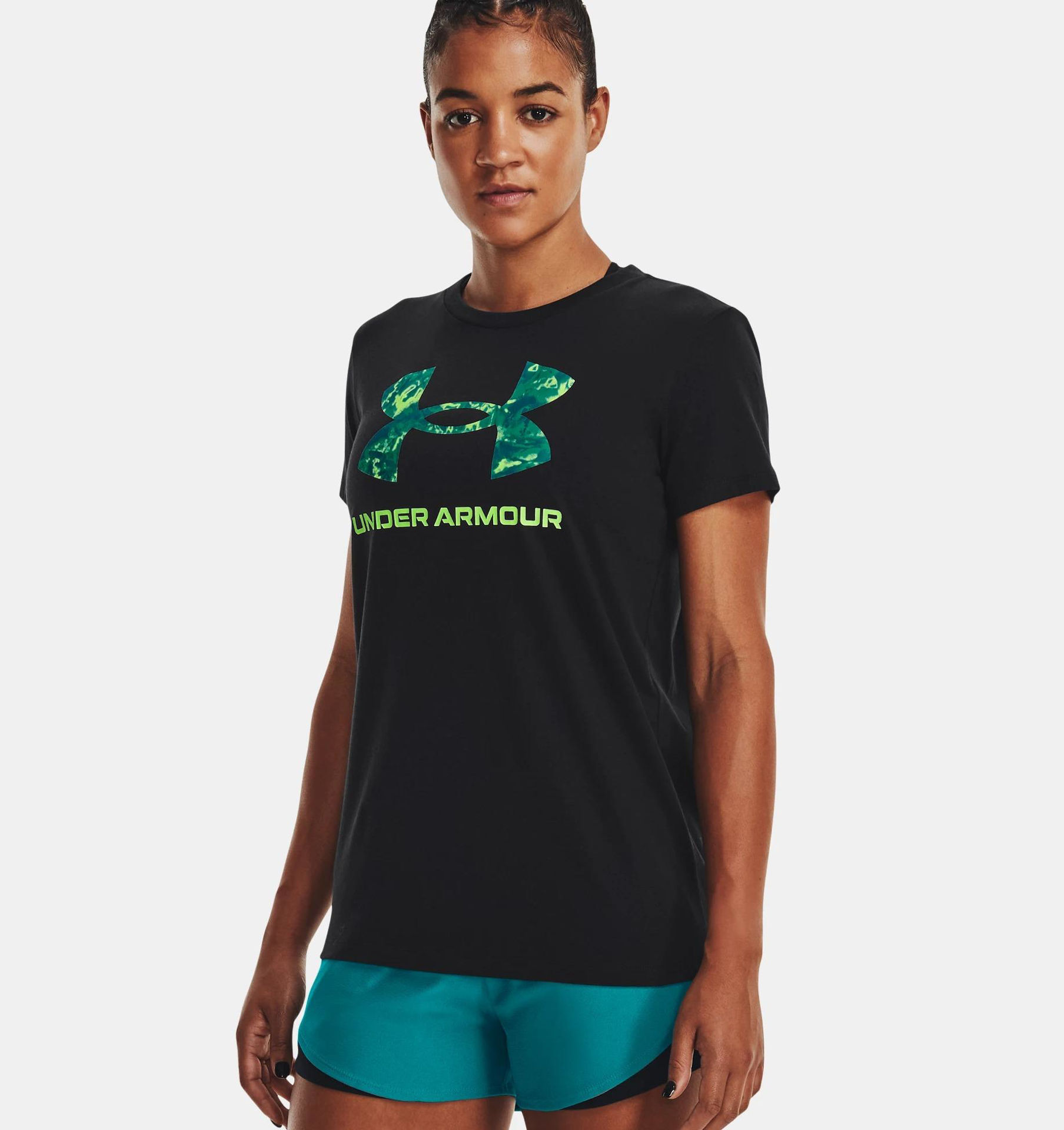 Picture of UA SPORTSTYLE LOGO SS  XS Black/green