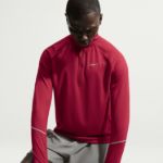 Image de NIKE MILER DRI-FIT 1/2 ZIP RUNNING TOP  M Bordeaux